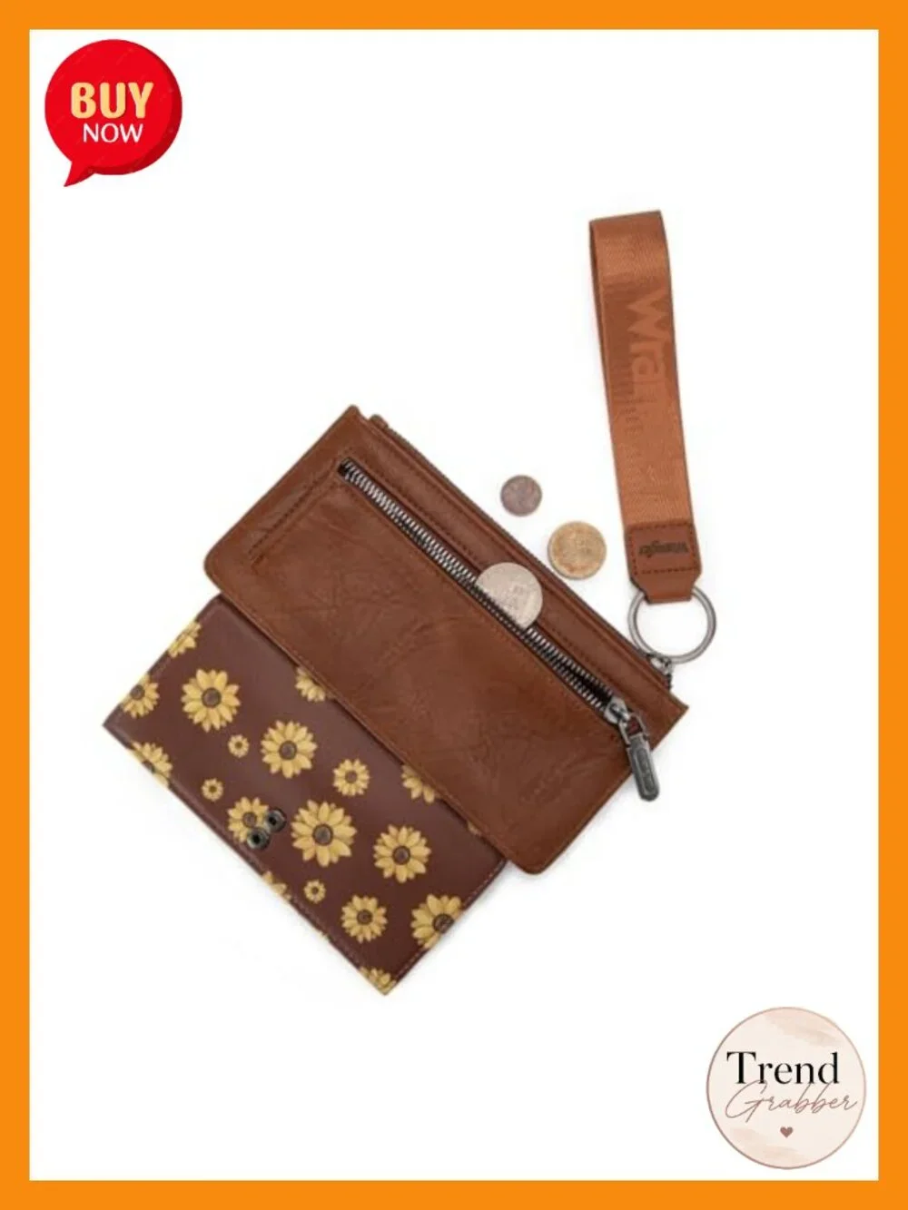 Faux Leather Wristlet Wallet with RFID Blocking 10 Card Slots